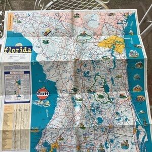 Vintage Retro Florida Map Home Decor